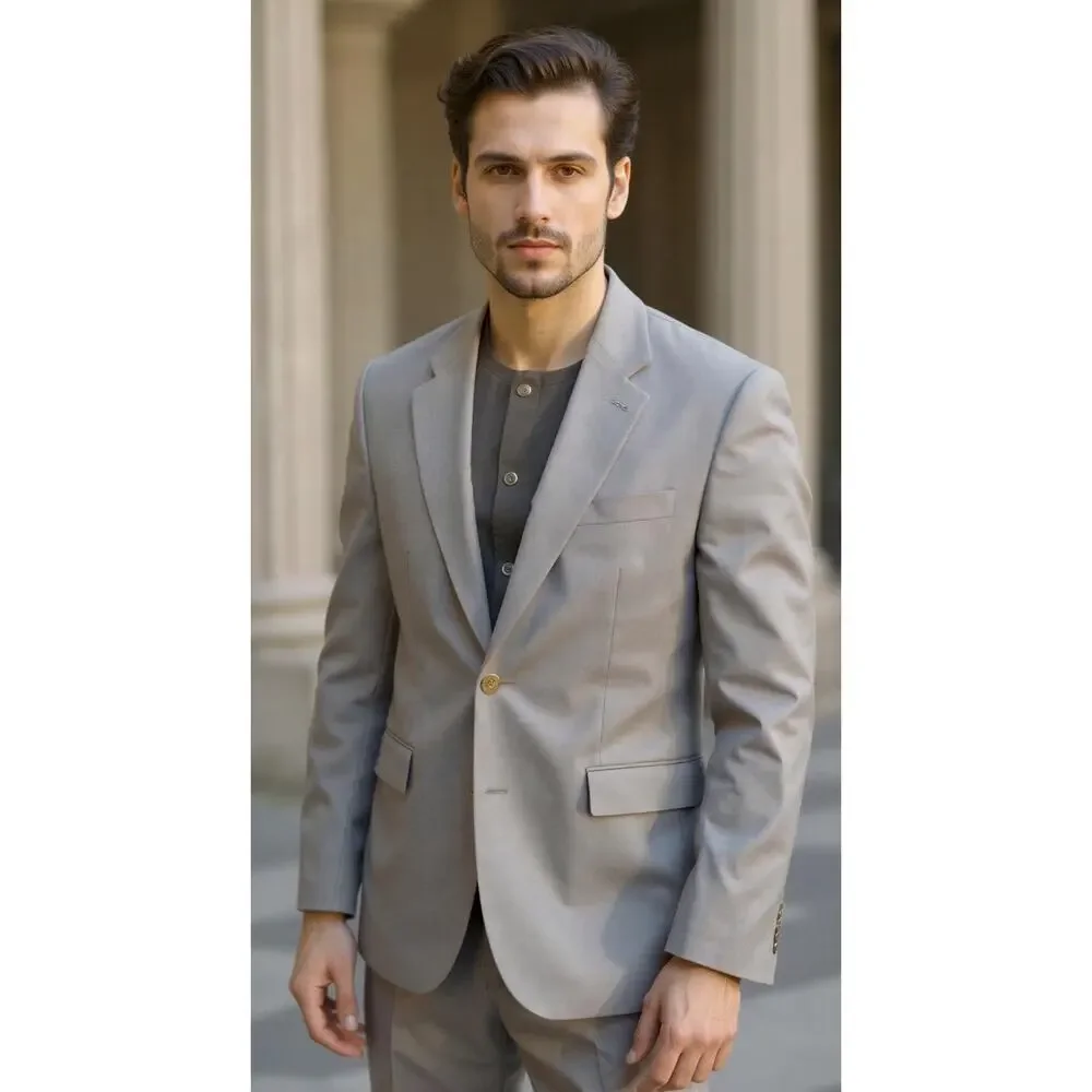 Ralph Lauren Men's Gray Wool Blend Blazer Jacket Size 42L Formal